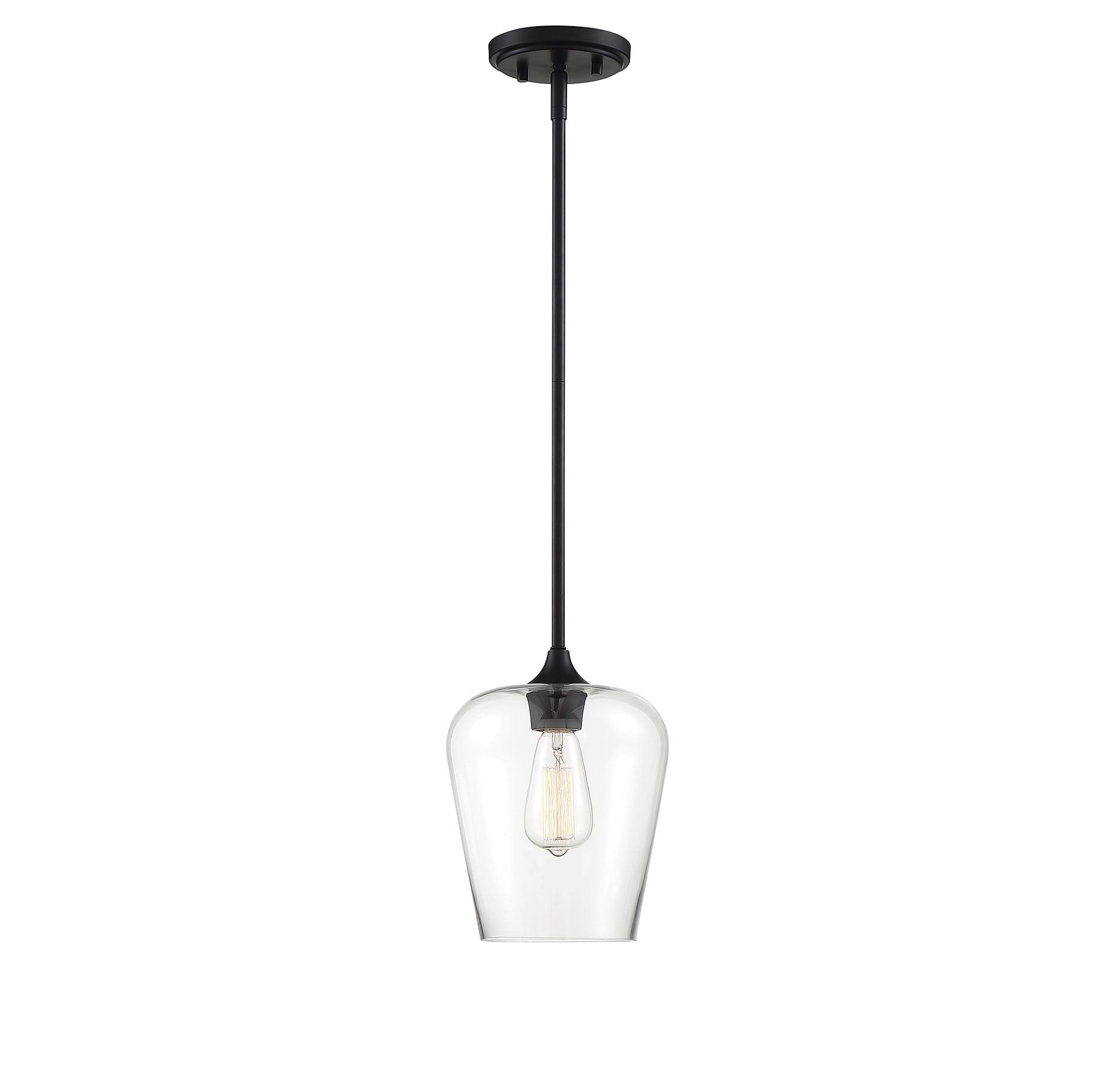 Octave Contemporary Black Mini Pendant with Clear Glass Shade