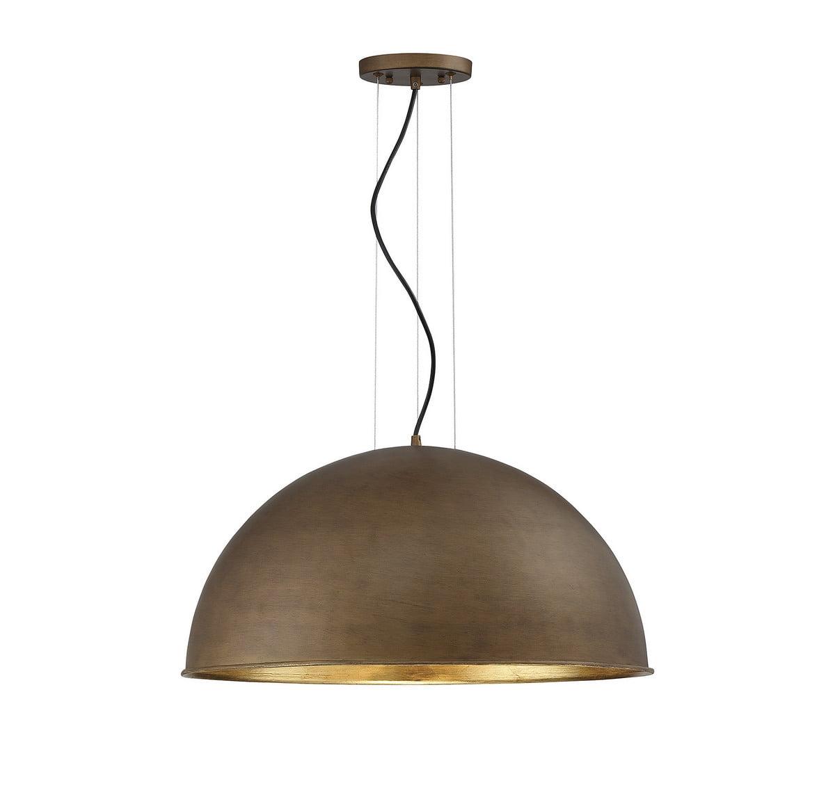 Savoy House Sommerton 3 - Light Pendant in  Rubbed Bronze/Gold Leaf