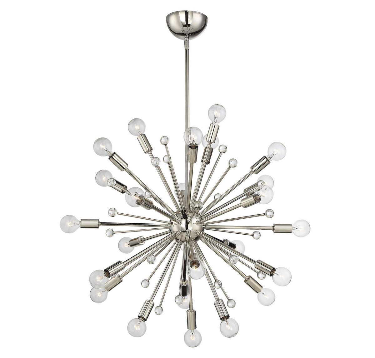 Savoy House Galea 24 - Light Chandelier in Polished Nickel