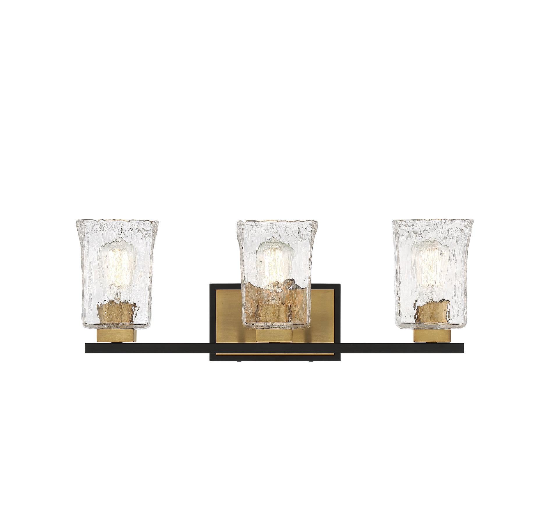 Sidney Matte Black and Brass 3-Light Bathroom Vanity