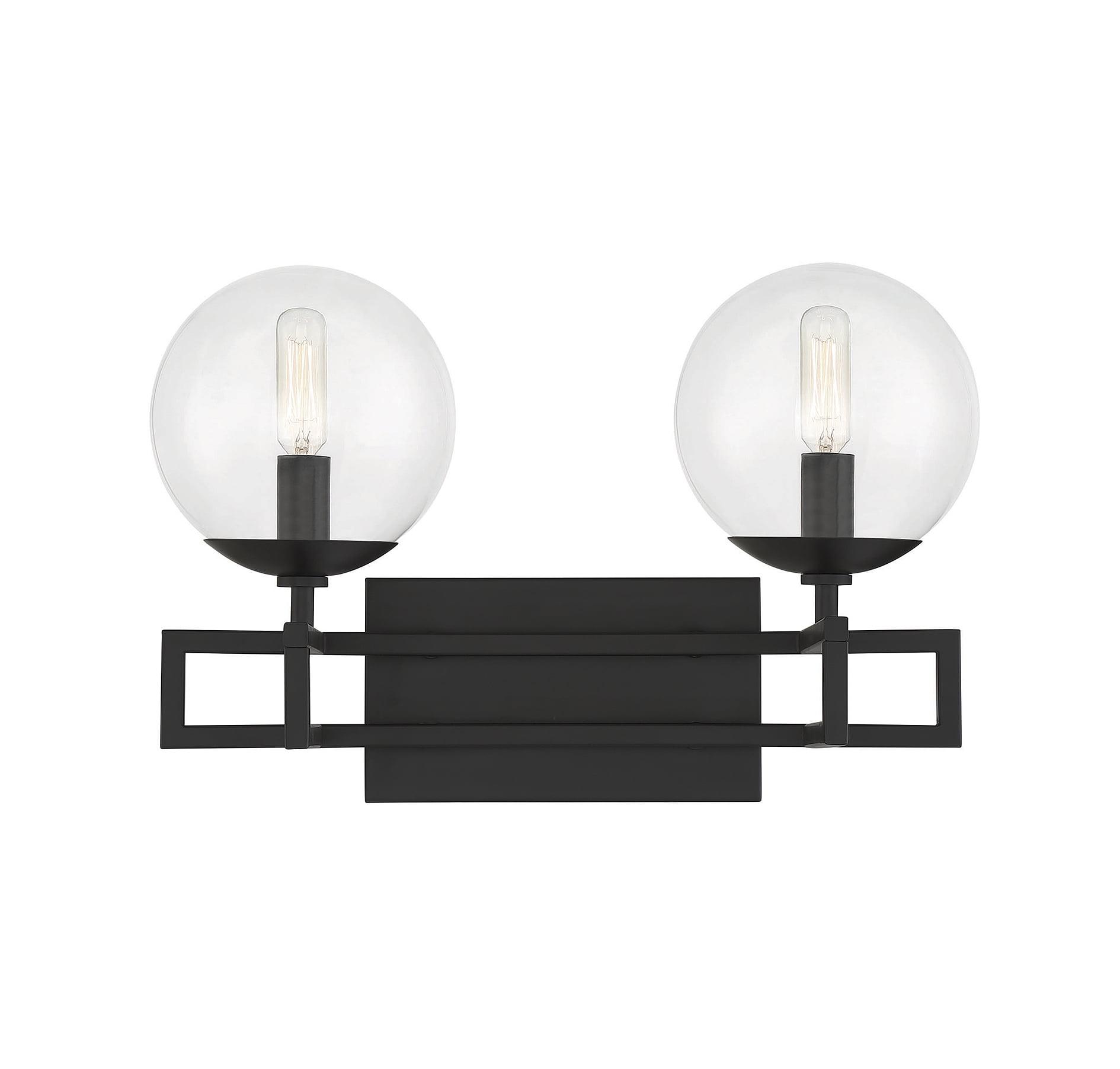 Crosby Matte Black 2-Light Mid-Century Modern Bathroom Vanity Light