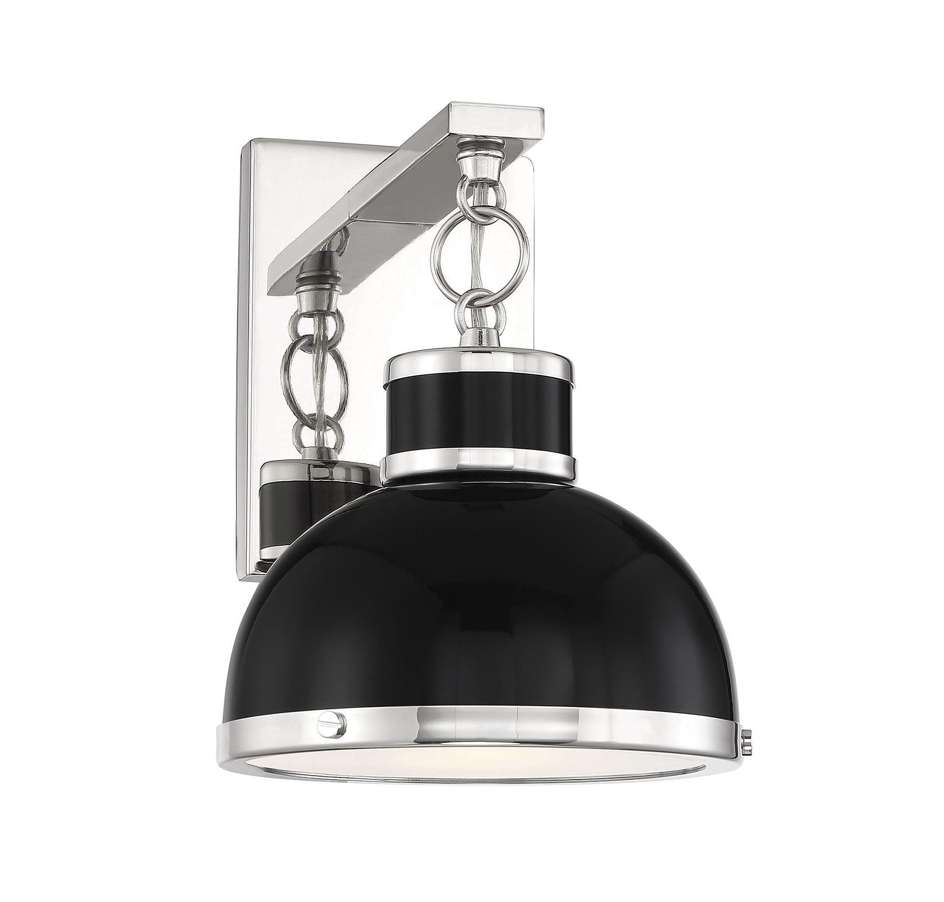 Savoy House Corning 1 - Light Wall Light in  Black/Polished Nickel