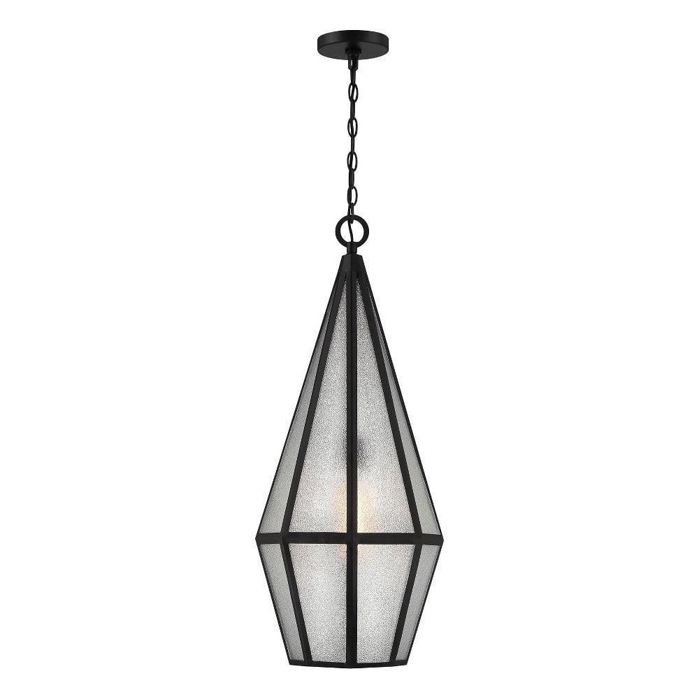 Savoy House Peninsula 1-Light Outdoor Hanging Lantern in Matte Black