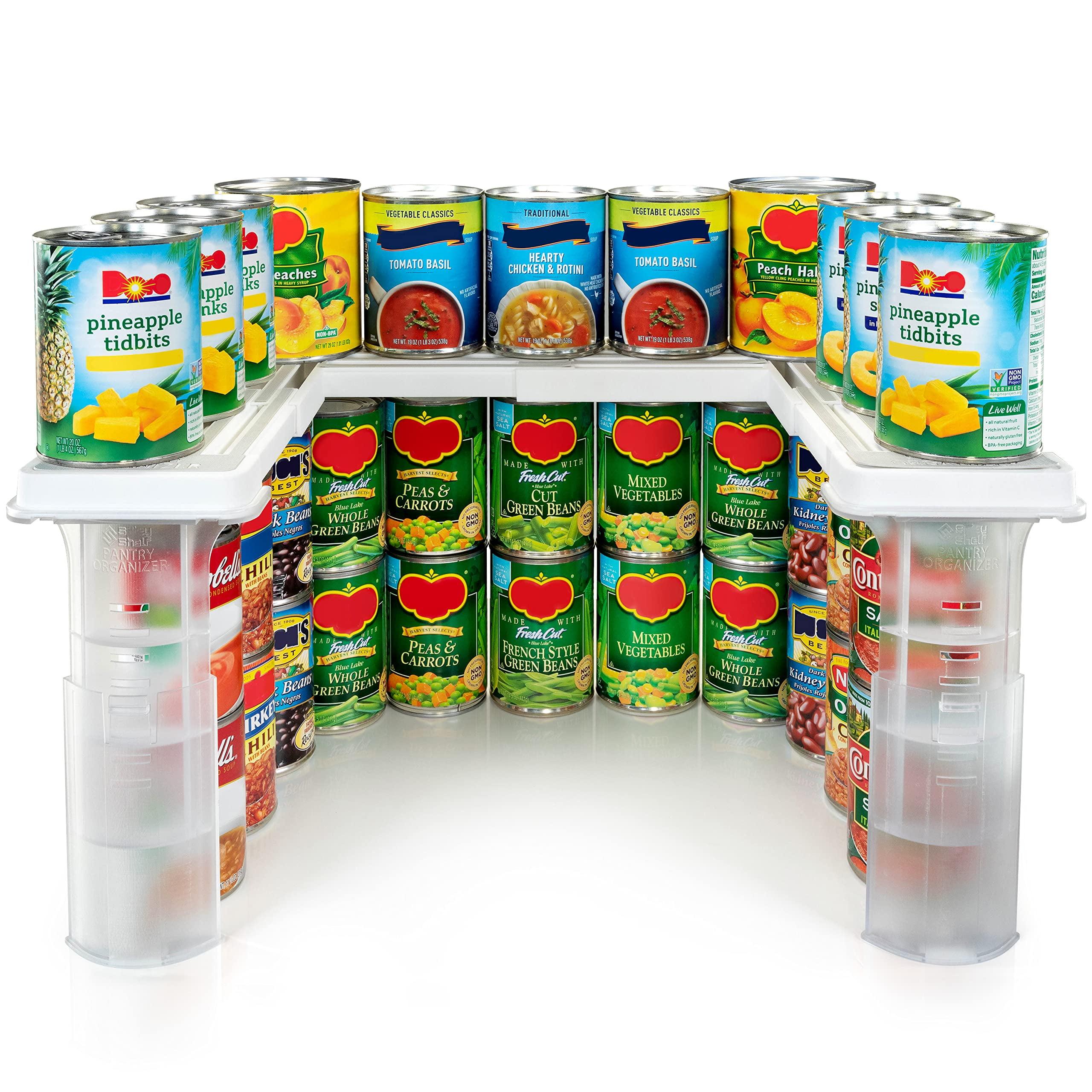 Savvy Shelf Adjustable Pantry Spice Rack & Can Storage Organizer - Storage Kitchen Organizer - Pantry Organization, Spice Rack & Storage Can Organizer for Pantry & Cupboard -Cupboard Organizer