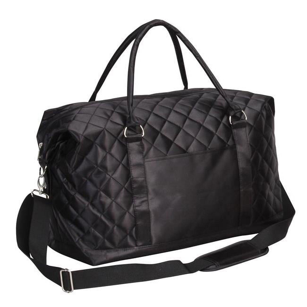 Black Canvas Weekender Duffle Bag with Rope Handles