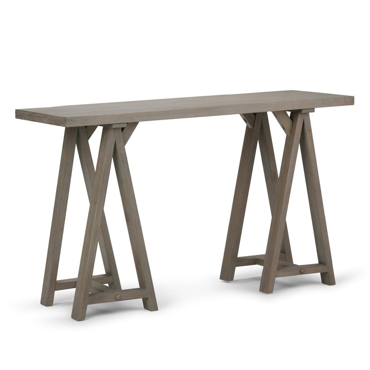 Distressed Gray 50" Wood Rectangular Console Table