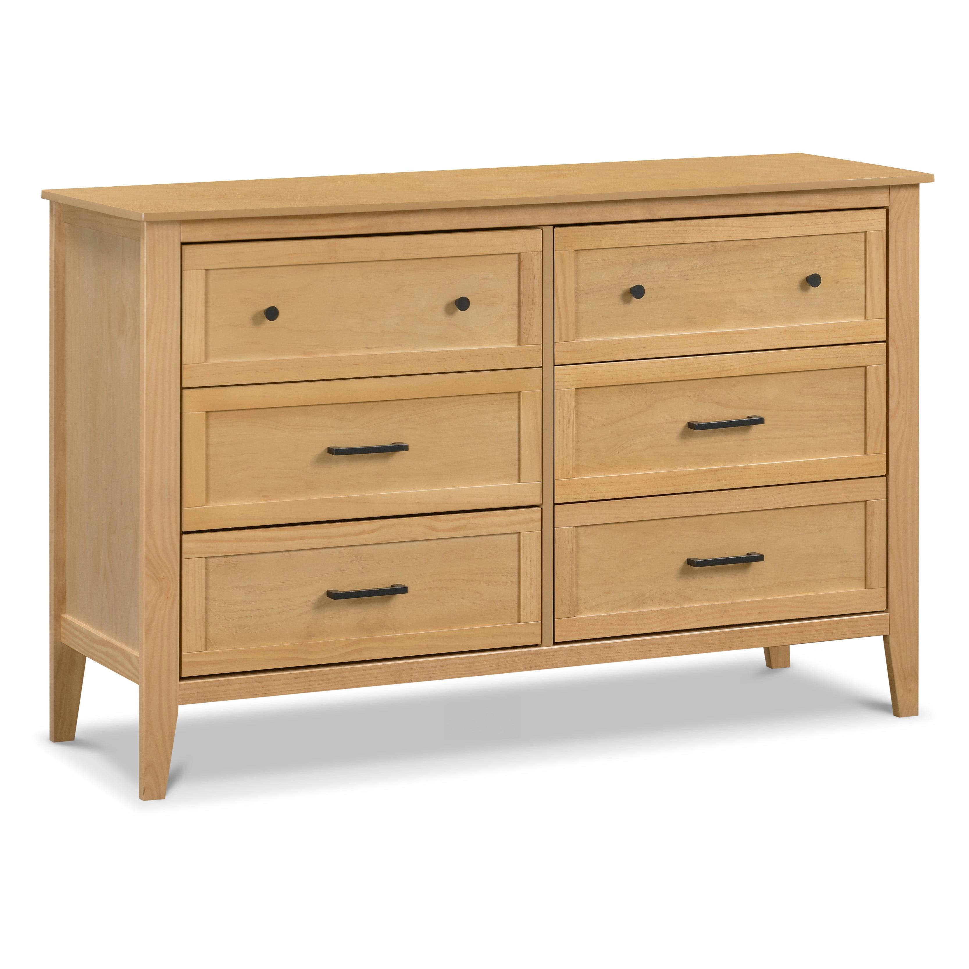 Honey Farmhouse Double Dresser with Six Drawers