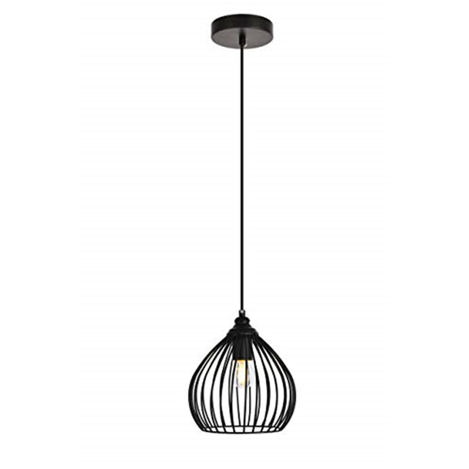 Sayer Contemporary Black Iron Pendant Light 8.9"H