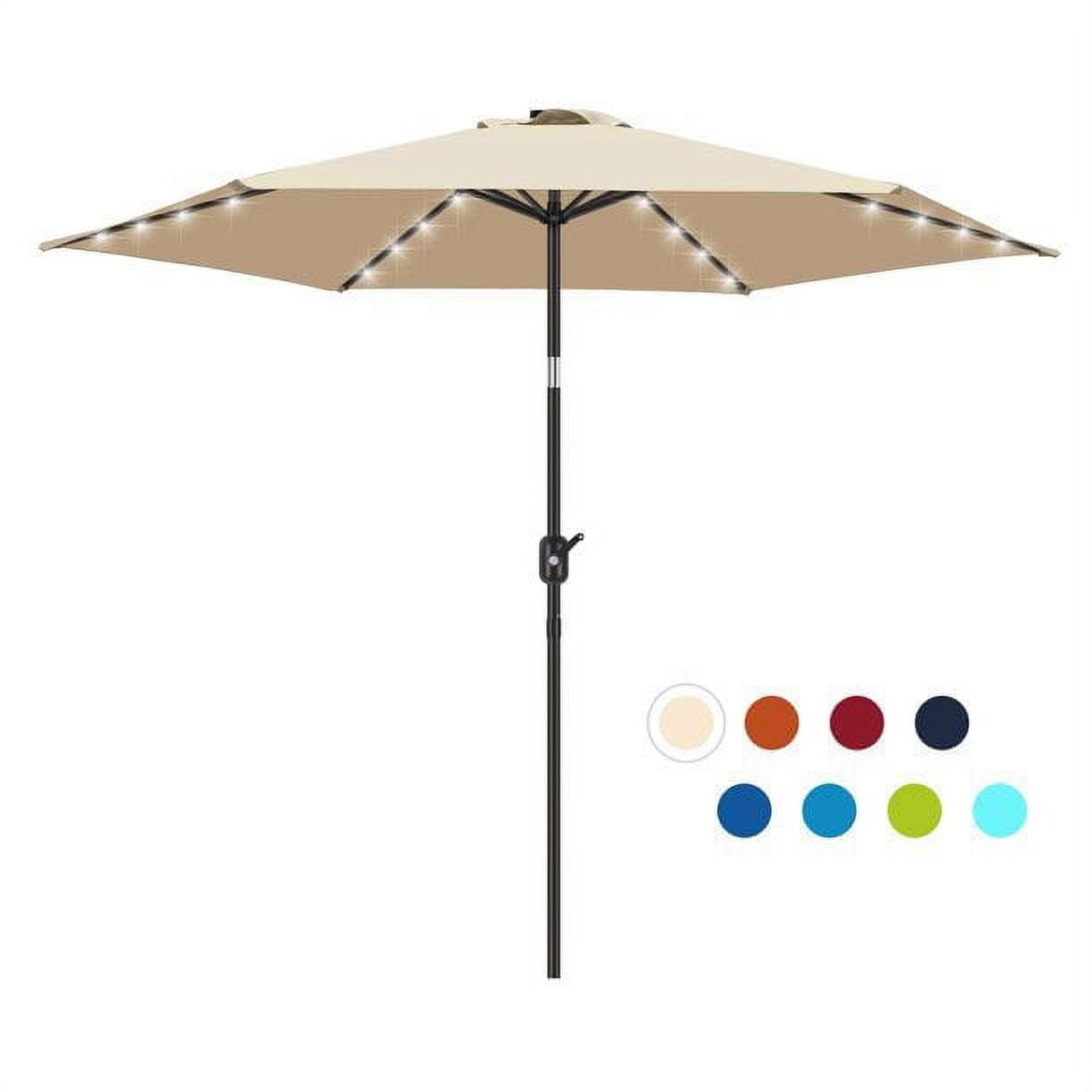 KUTIME Fruiteam 90'' Lighted Tilt Market Umbrella