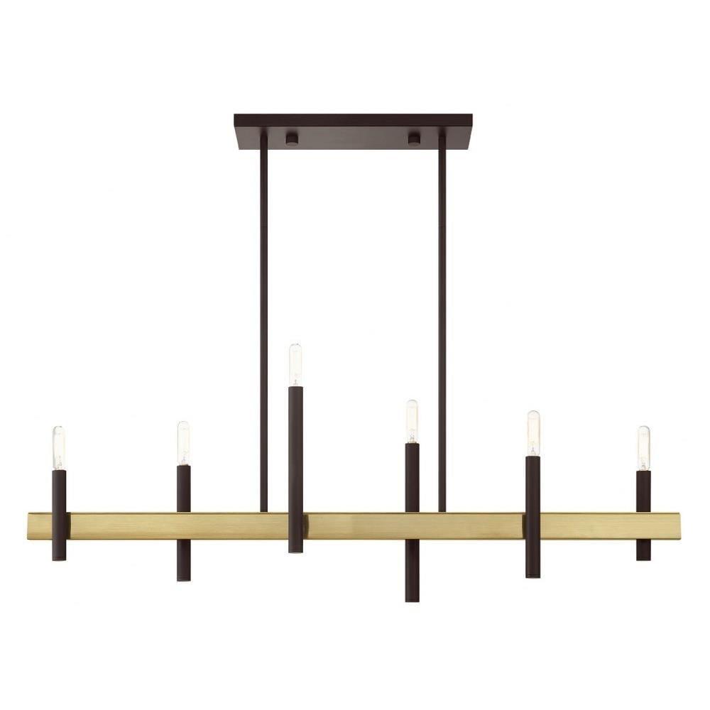 Livex Lighting Denmark 6 - Light Chandelier in  Bronze/Antique Brass
