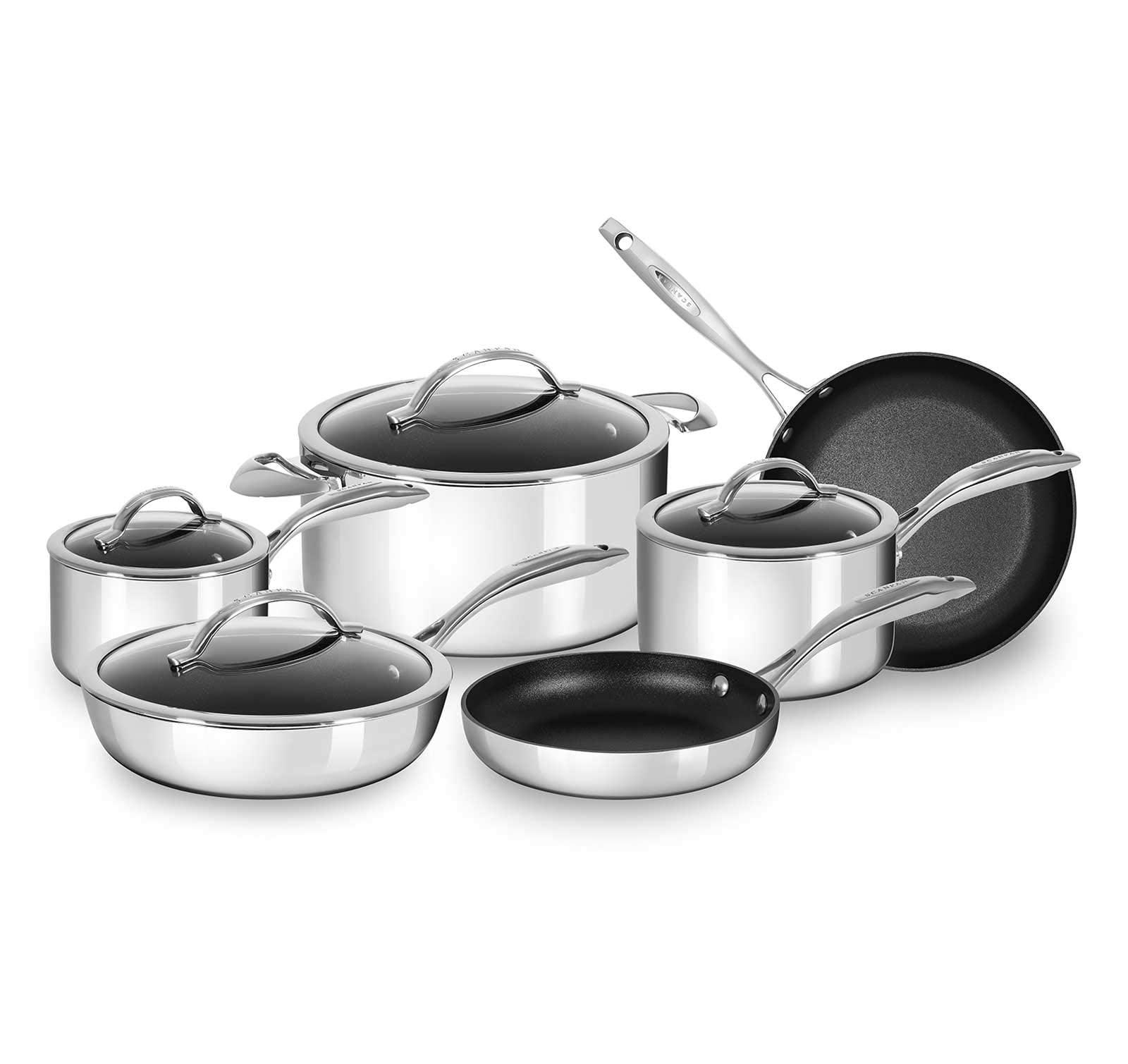 SCANPAN SCANPAN Haptiq 10 Piece Stainless Steel Non Stick Cookware Set