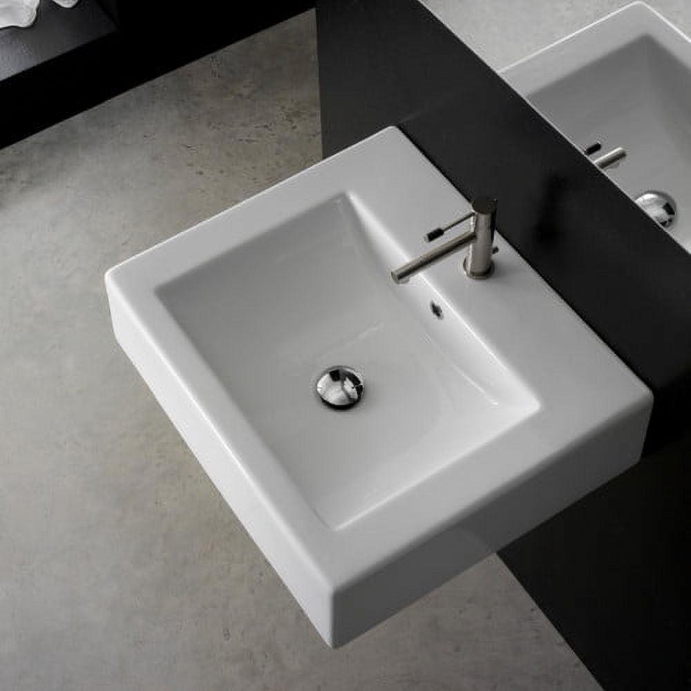 Scarabeo By Nameeks 18.1'' White Vitreous China Rectangular Bathroom Sink with Overflow