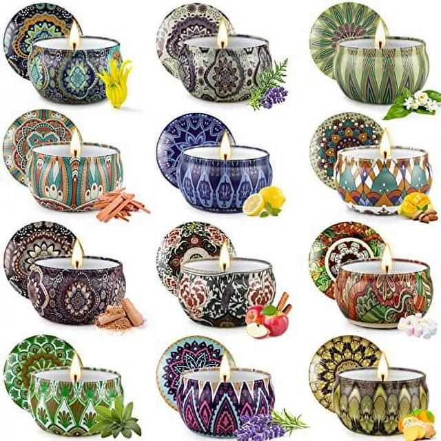 Scented Candles Gift Set, 12 Pack Aromatherapy Candles for Women, Candles for Home Scented, 300H Long Burning, Soy Wax Candle Set, Gifts for Mom Women SPA Birthday Anniversary Stocking Stuffers