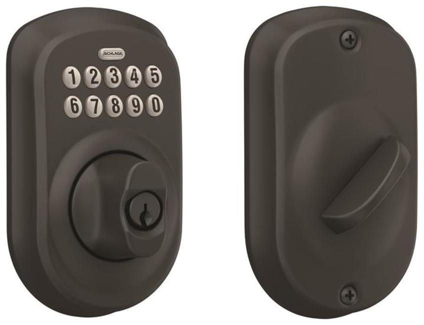 Schlage BE365 PLY 622 Keypad Electronic Deadbolt, Matte Black