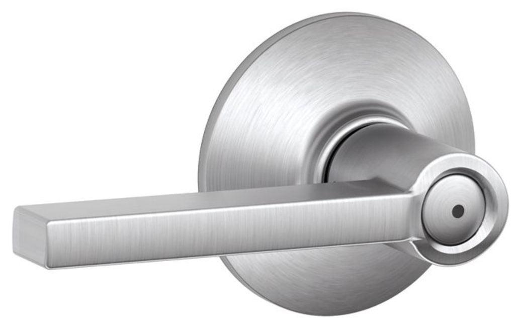 Satin Chrome Privacy Door Lever with Greyson Rosette