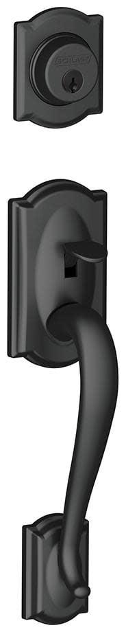 Camelot Exterior Portion Handleset with Single Cylinder Deadbolt Deadbolt