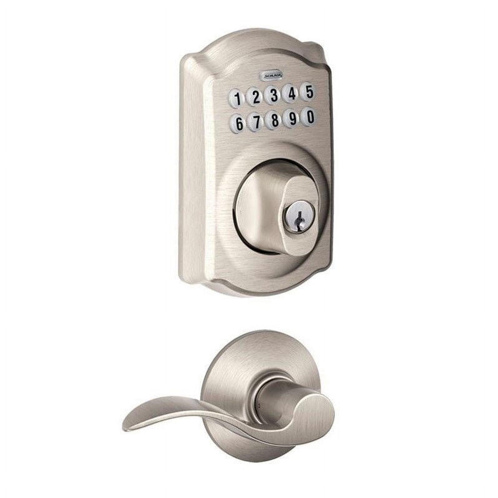 Satin Nickel Electronic Keypad Entry Lock with Accent Lever