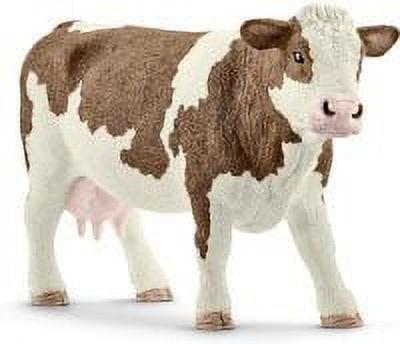 Schleich Simmental Cow Multicolored Farm Animal Figurine