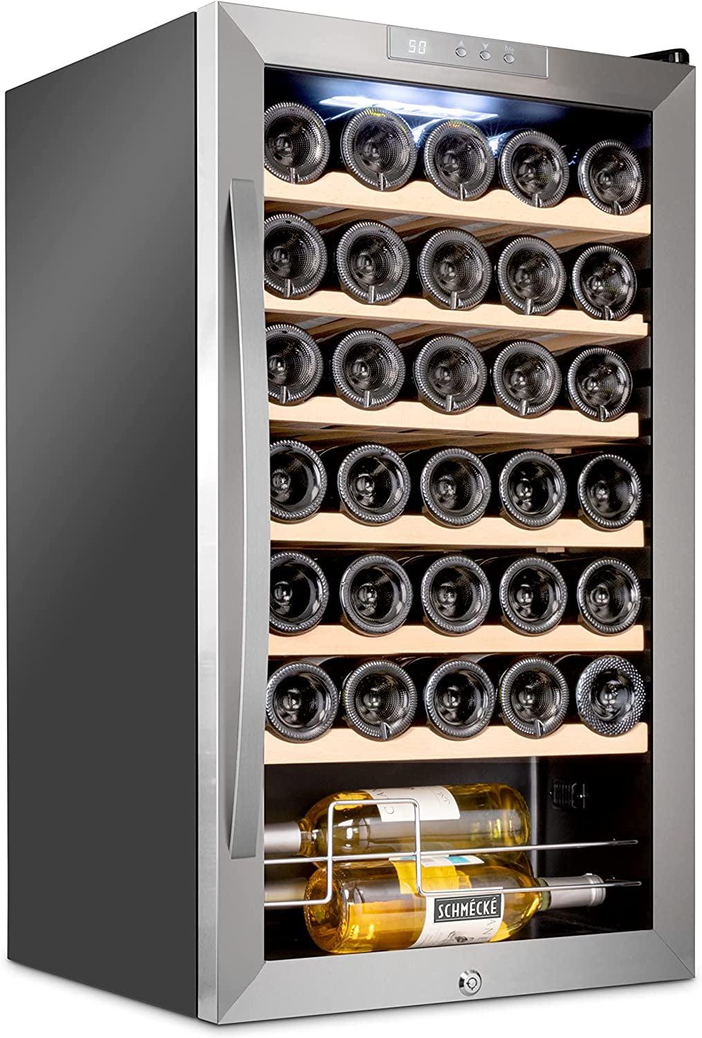 Schmecke 34 Bottle Compressor Wine Fridge & Cooler Refrigerator W/Lock