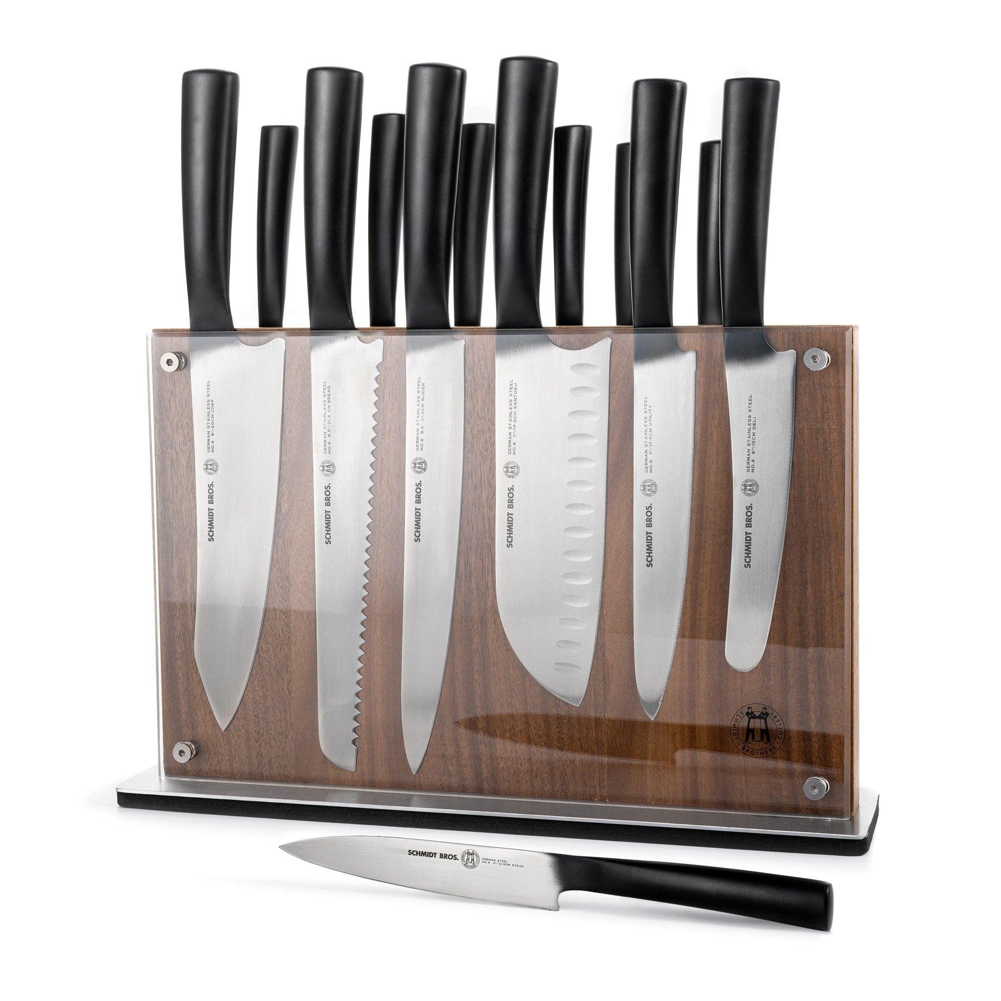 Schmidt Brothers 15-Piece Carbon Steel Knife Block Set