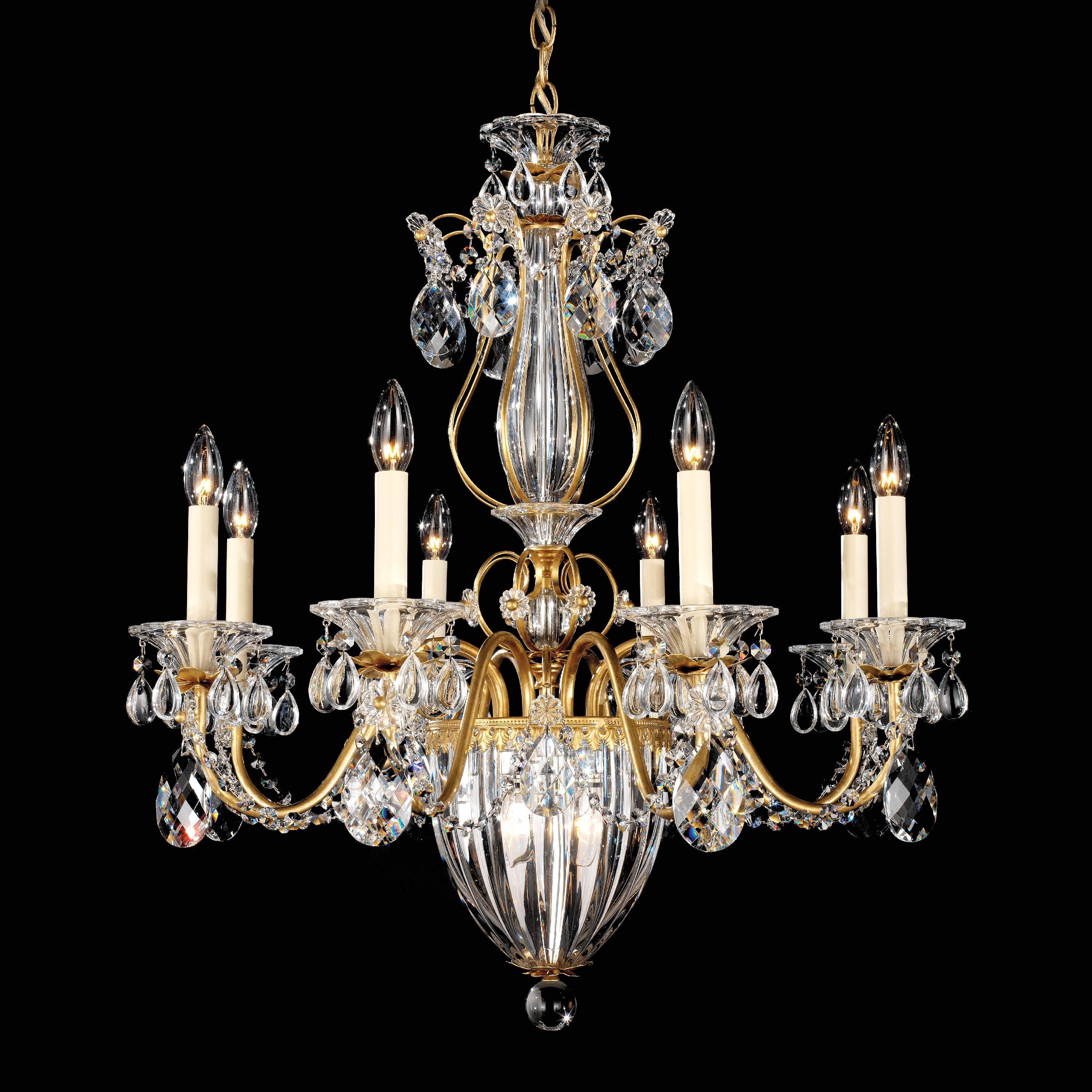 Elegant Antique Silver 11-Light Chandelier with Heritage Crystal