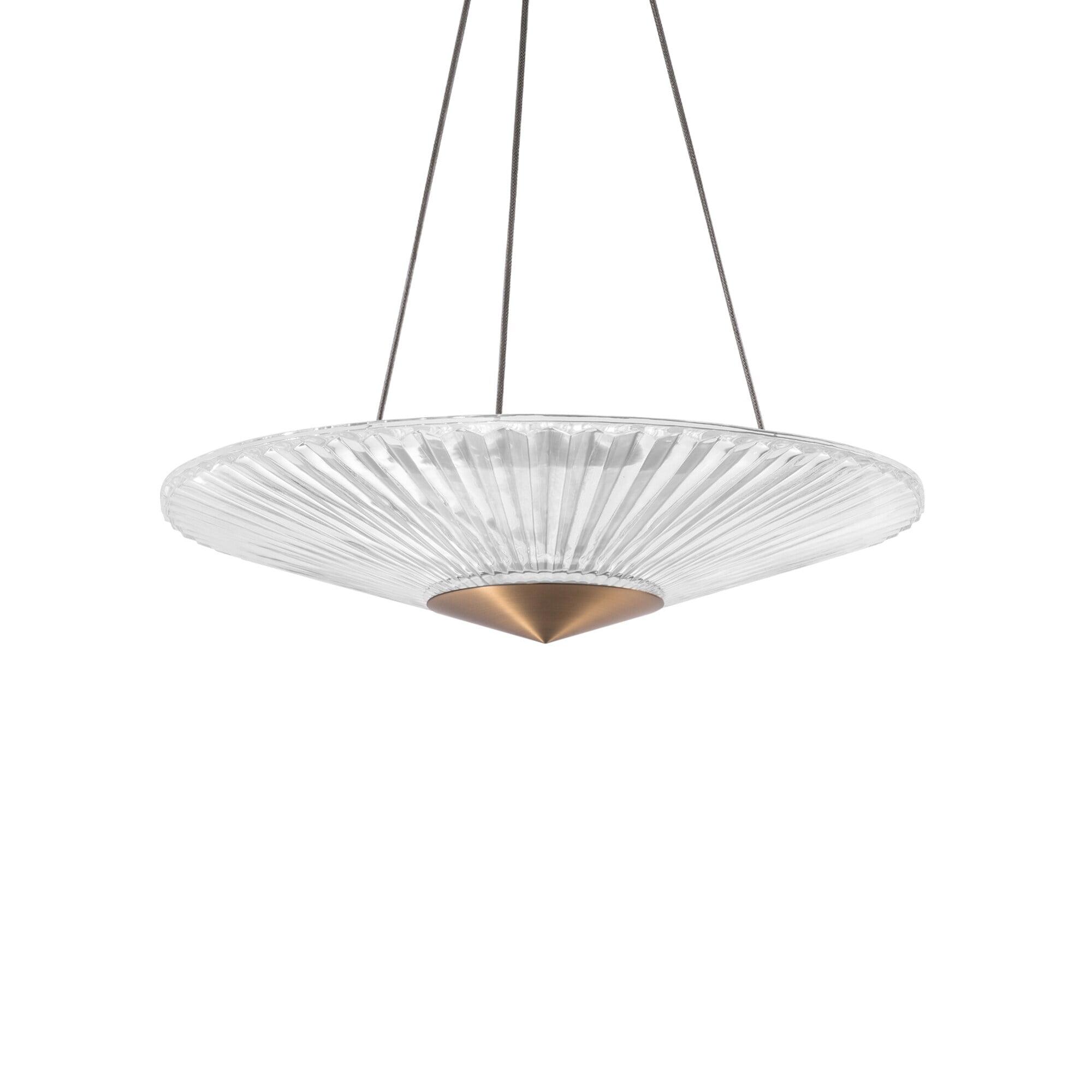 Elegance Aged Brass Crystal LED Pendant Light - Indoor/Outdoor