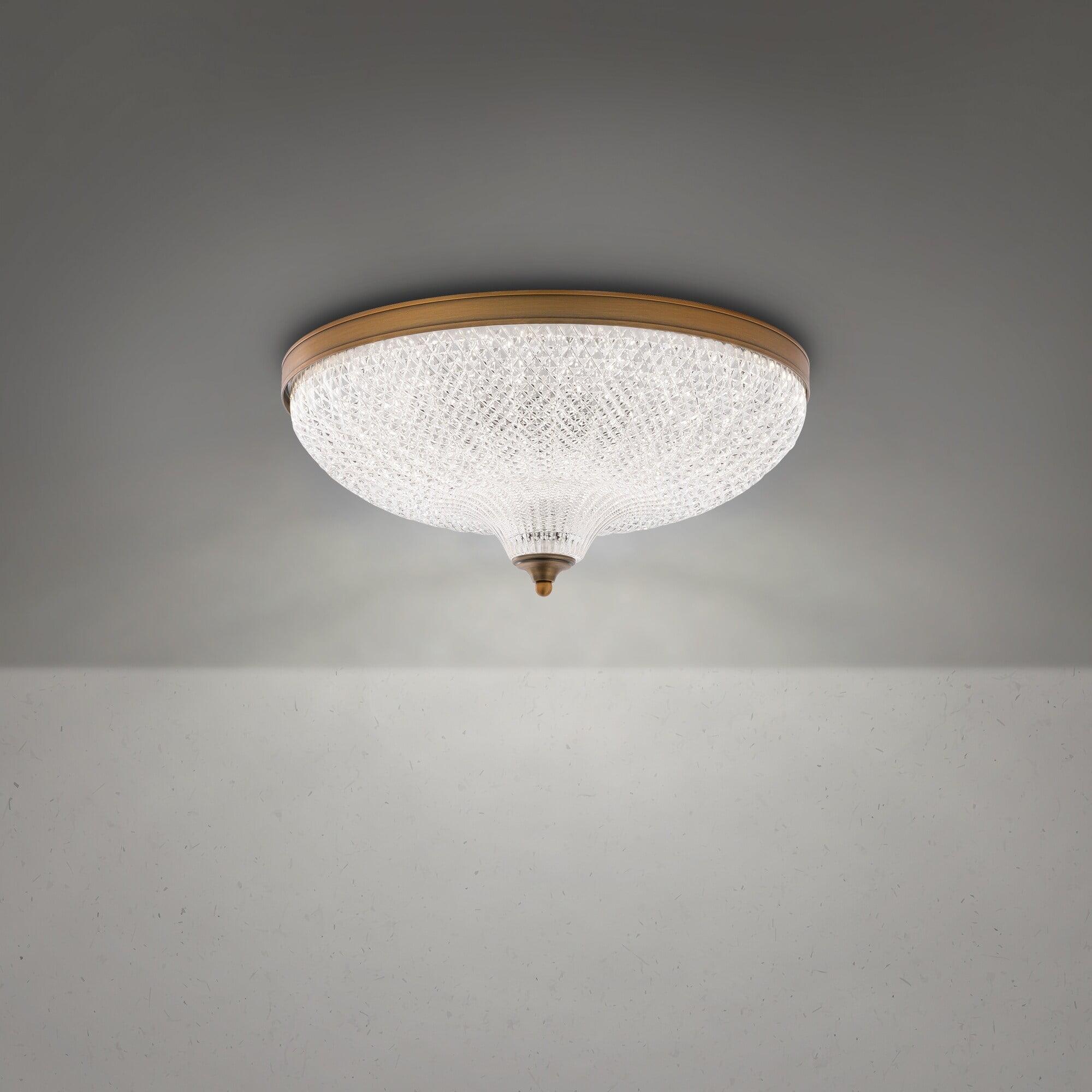 Roma Crystal LED Flush Mount With 3-CCT Color Temperature Selectable Switch (3000K-3500K-4000K)