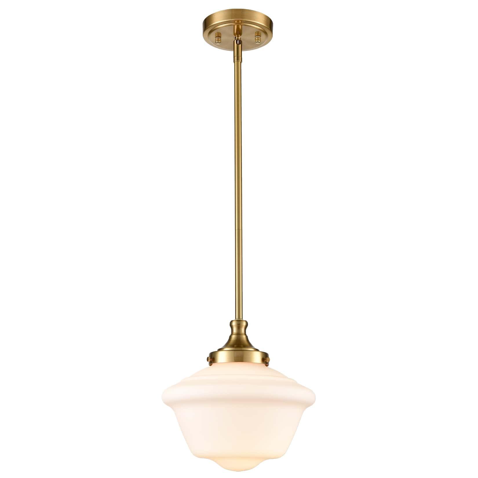 Schoolhouse Glass Pendant Light Fixture for Kitchen Island