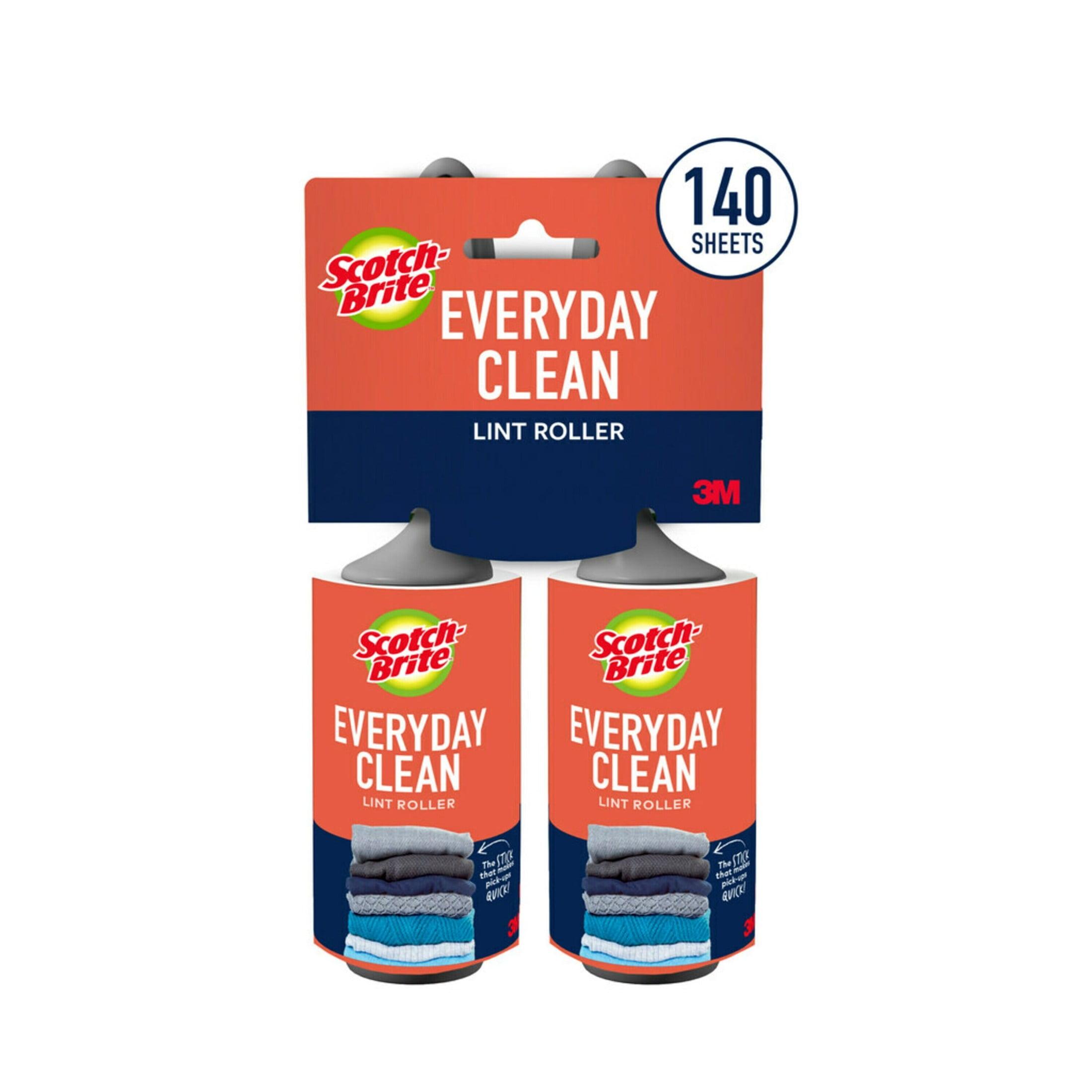 Scotch-Brite Everyday Clean Lint Roller, 70 Sheets/Roller, 2 Pack - Packaging may vary