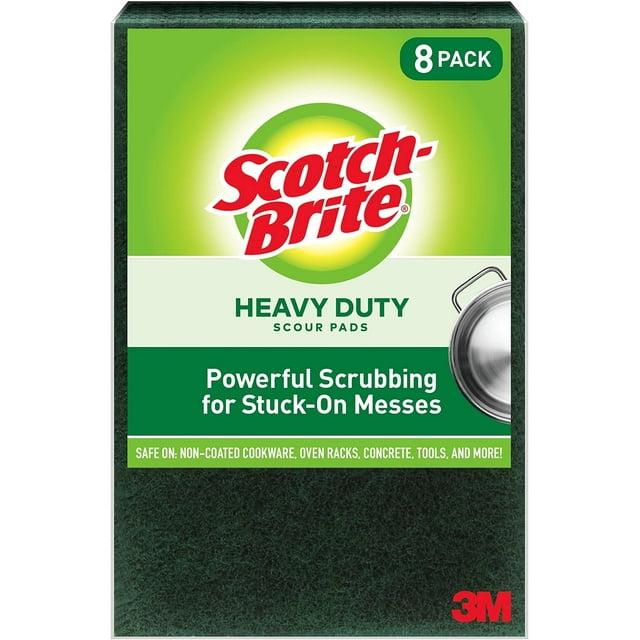 Scotch-Brite Heavy Duty Large Scour Pads, Scouring Pads for Kitchen and Dish Cleaning, 8 Pads