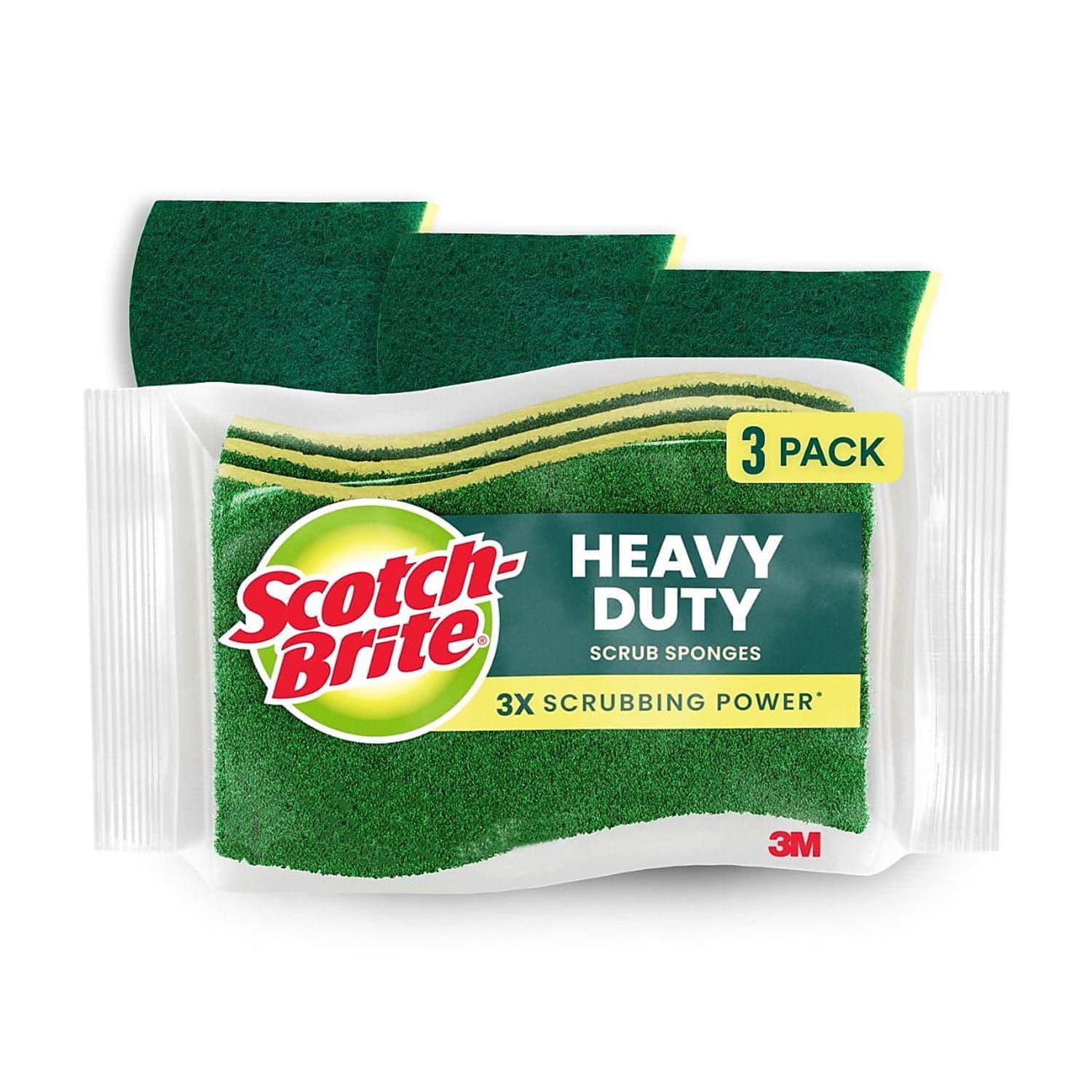 Scotch-Brite Heavy Duty Scrub Sponge Green/Yellow 3/Pack (HD-3) 517899