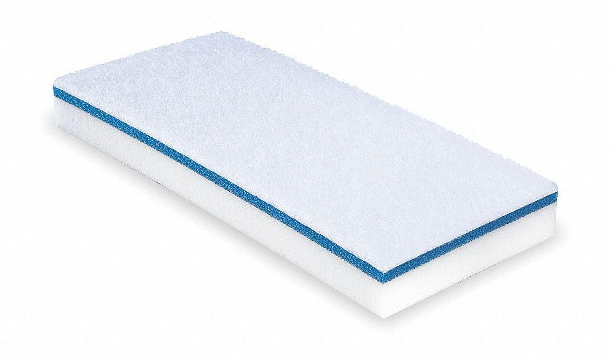 Blue and White Melamine Foam Scouring Pad, 10" x 4-5/8", Pack of 5