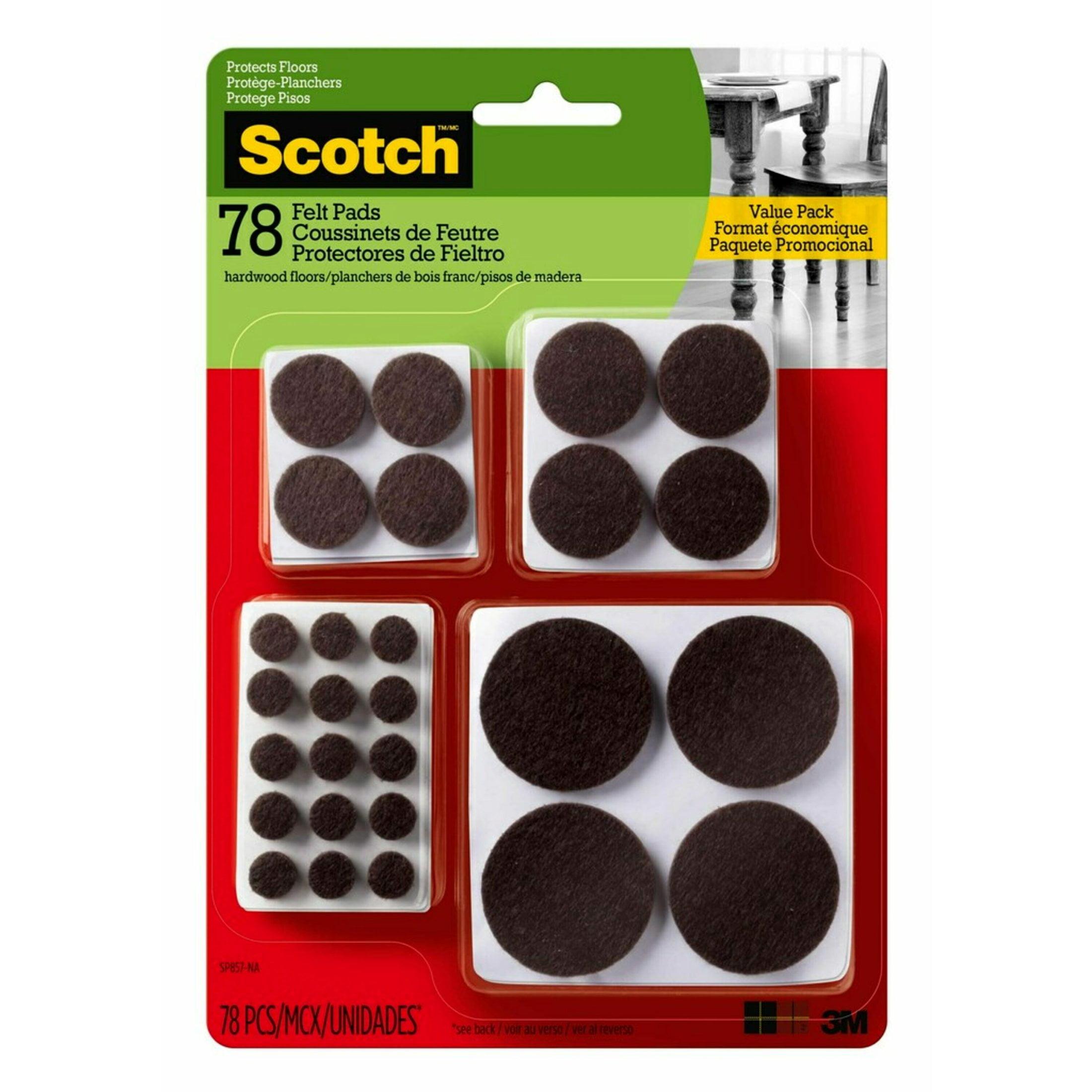Scotch™ Round Felt Pads, Multi Pack, Brown, 78/pack