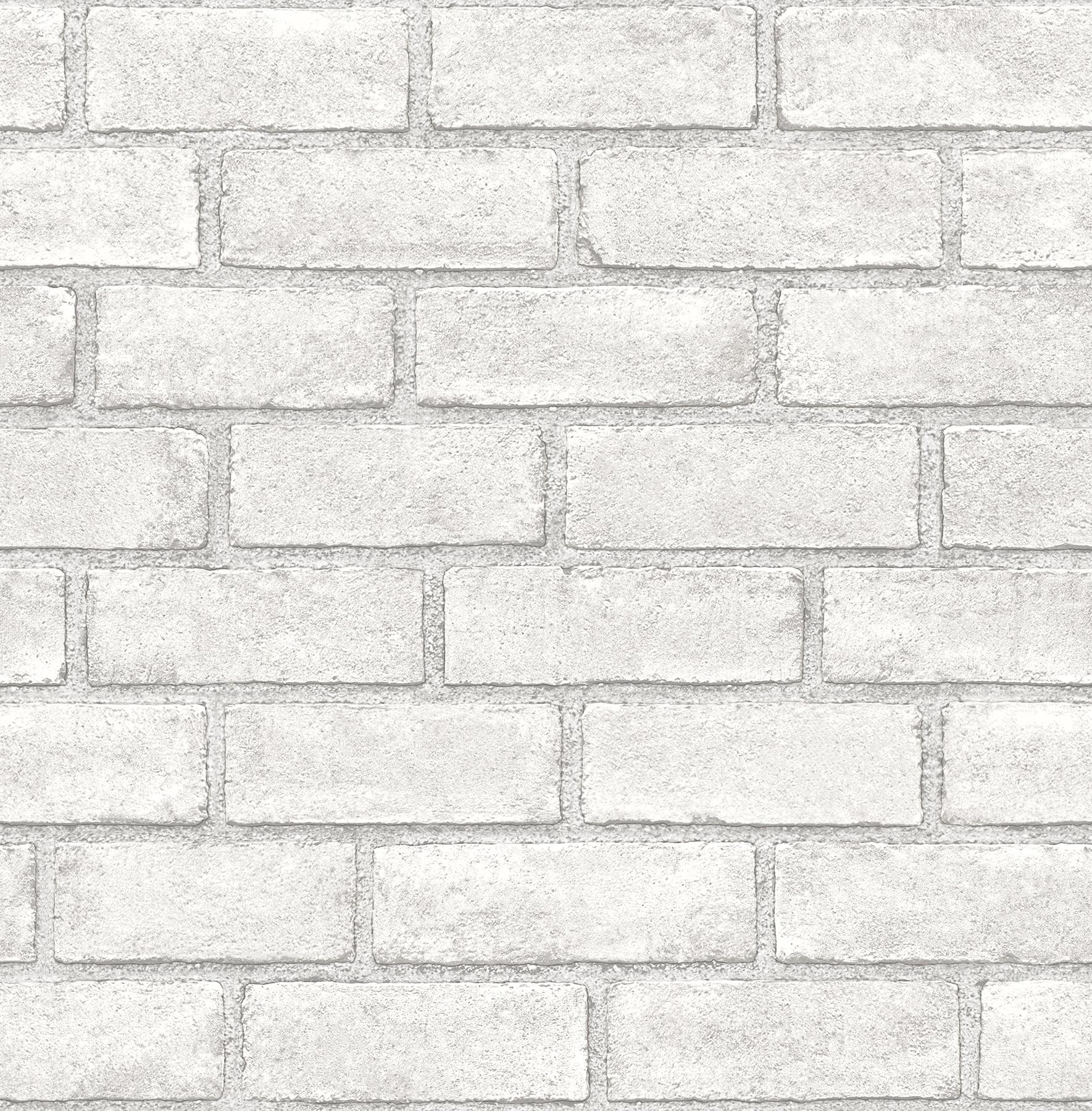 Scott Living 216-in by 20.5-in District Brick White Self Adhesive Wallpaper