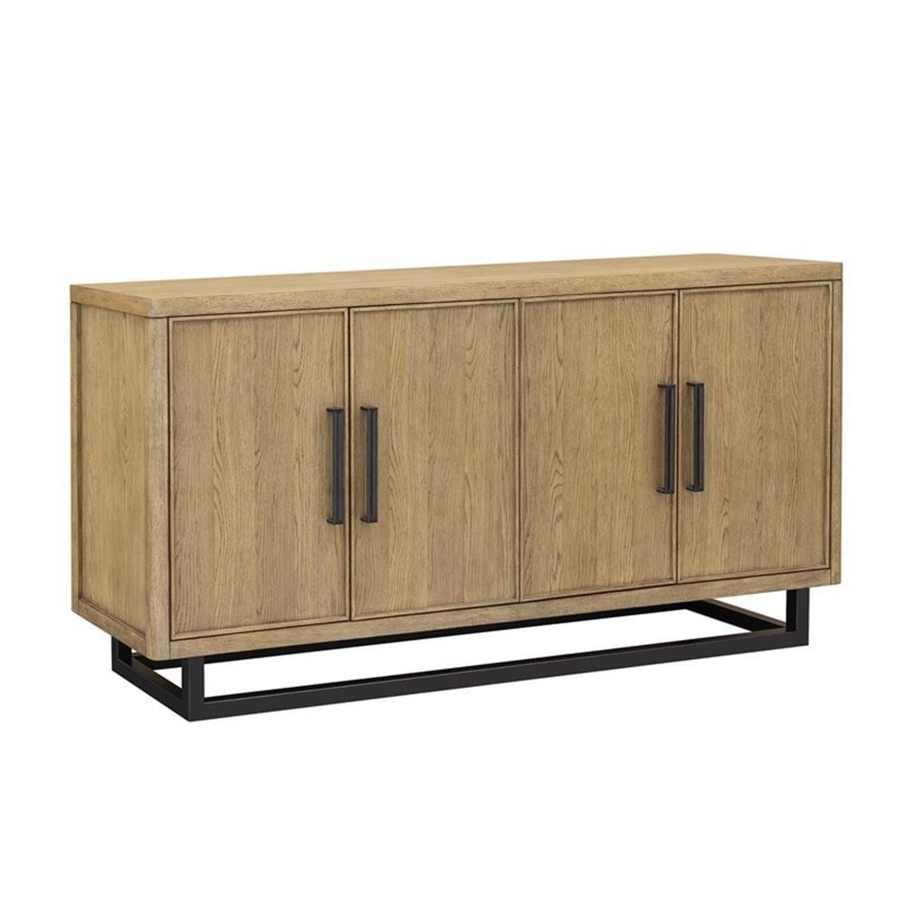 Catalina 72'' Distressed Wood and Black Metal Sideboard