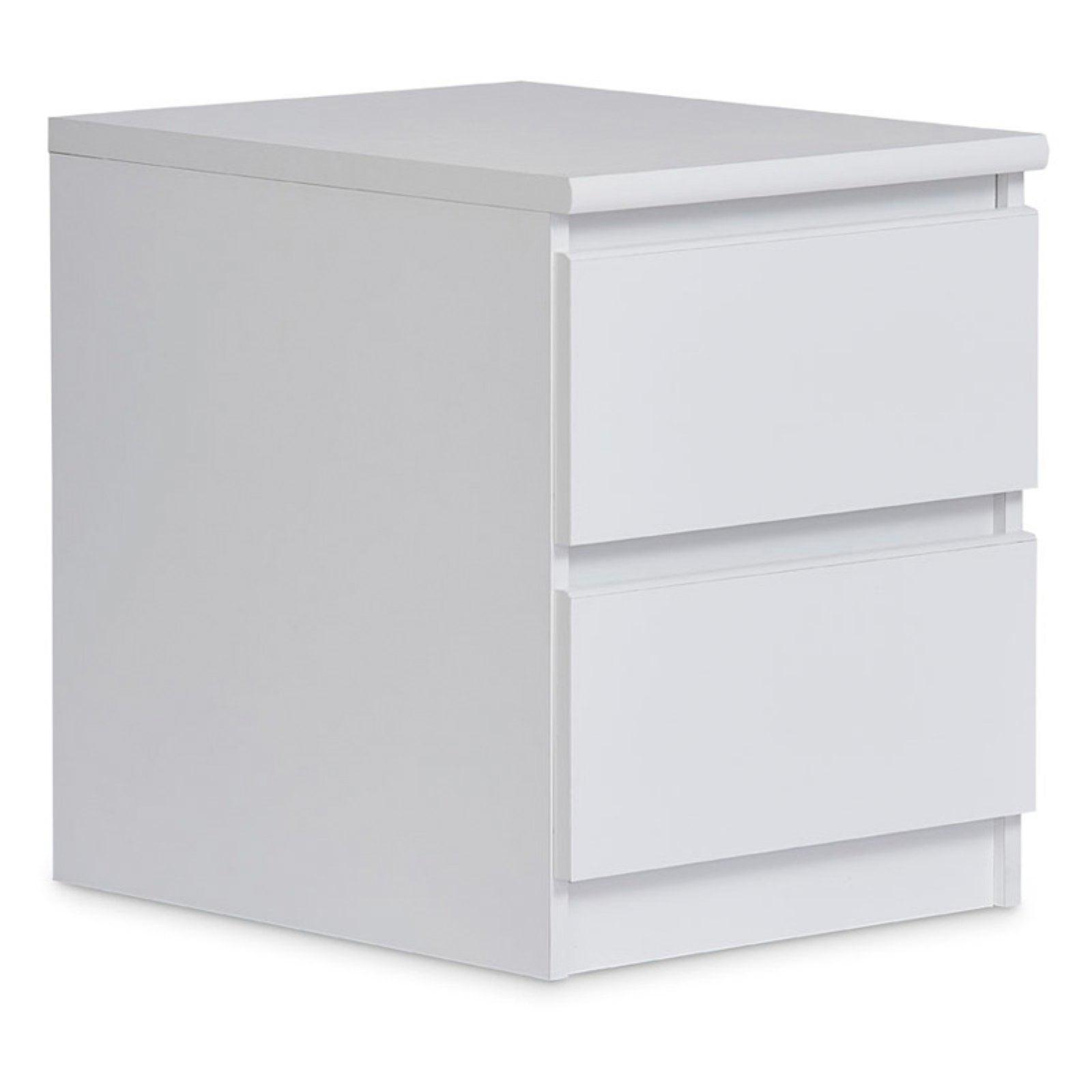 Scottsdale 2 Drawer Nightstand for Bedroom, White Woodgrain