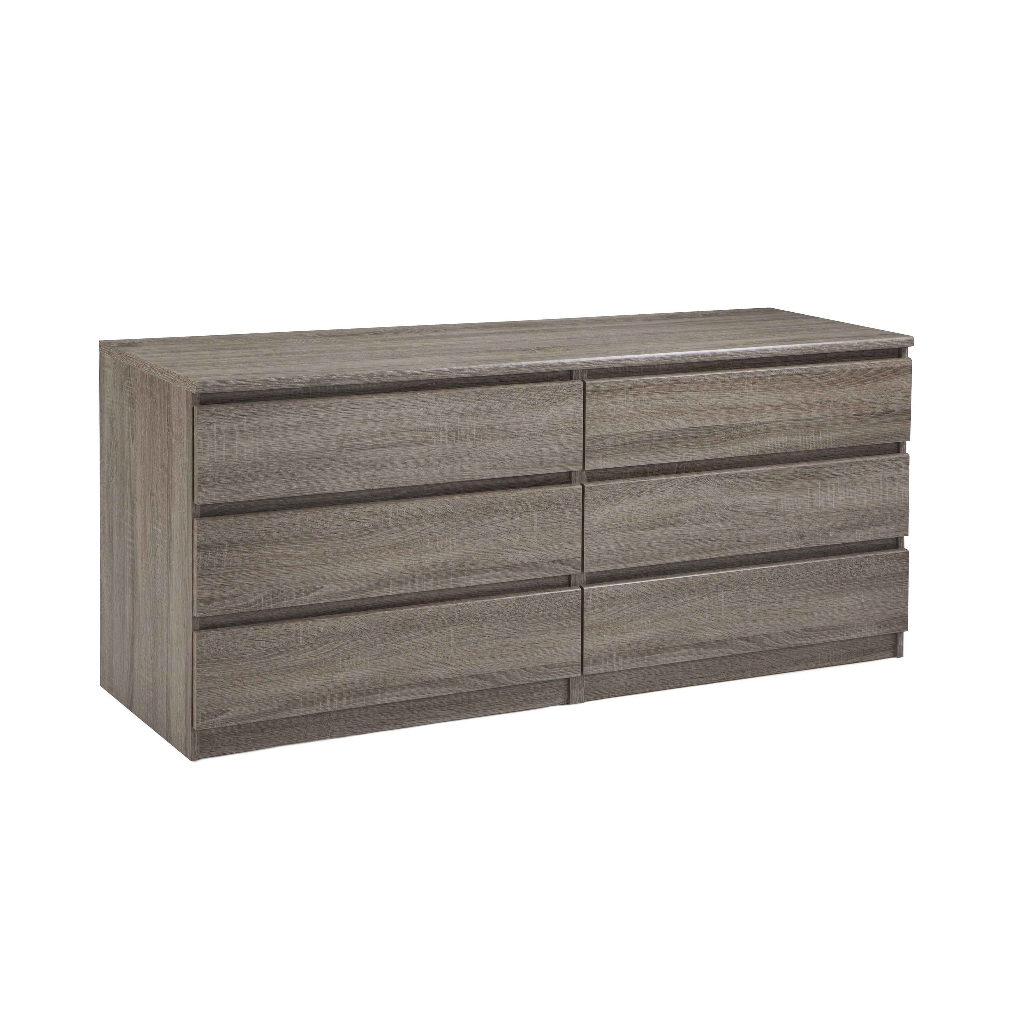 Truffle Oak Scottsdale 6-Drawer Double Dresser