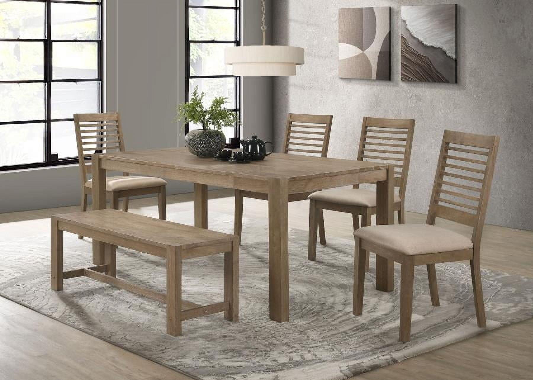 Scottsdale 6-Piece Rectangular Dining Set Brown Washed