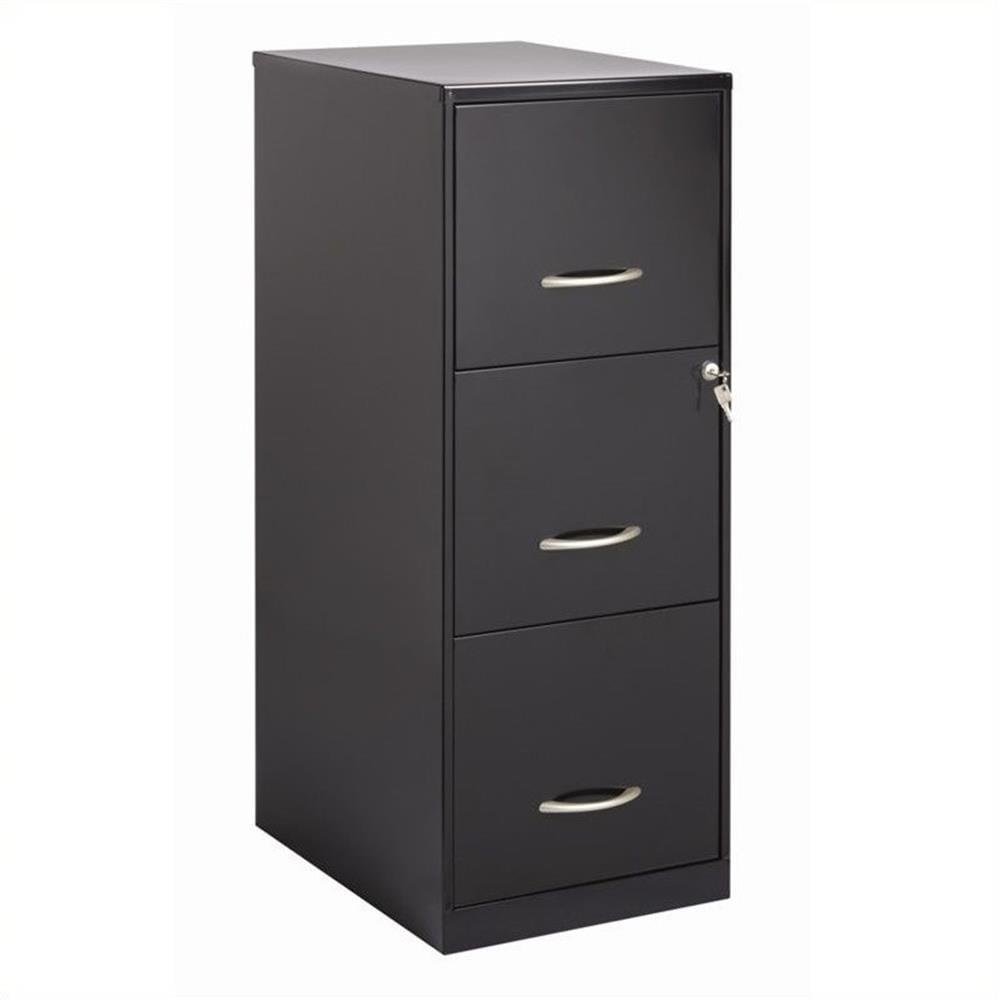 3 Drawers 35.5" Vertical Black Metal Filing Cabinet Lockable Pre-assembled Stationary Legal/Letter Size for   Office