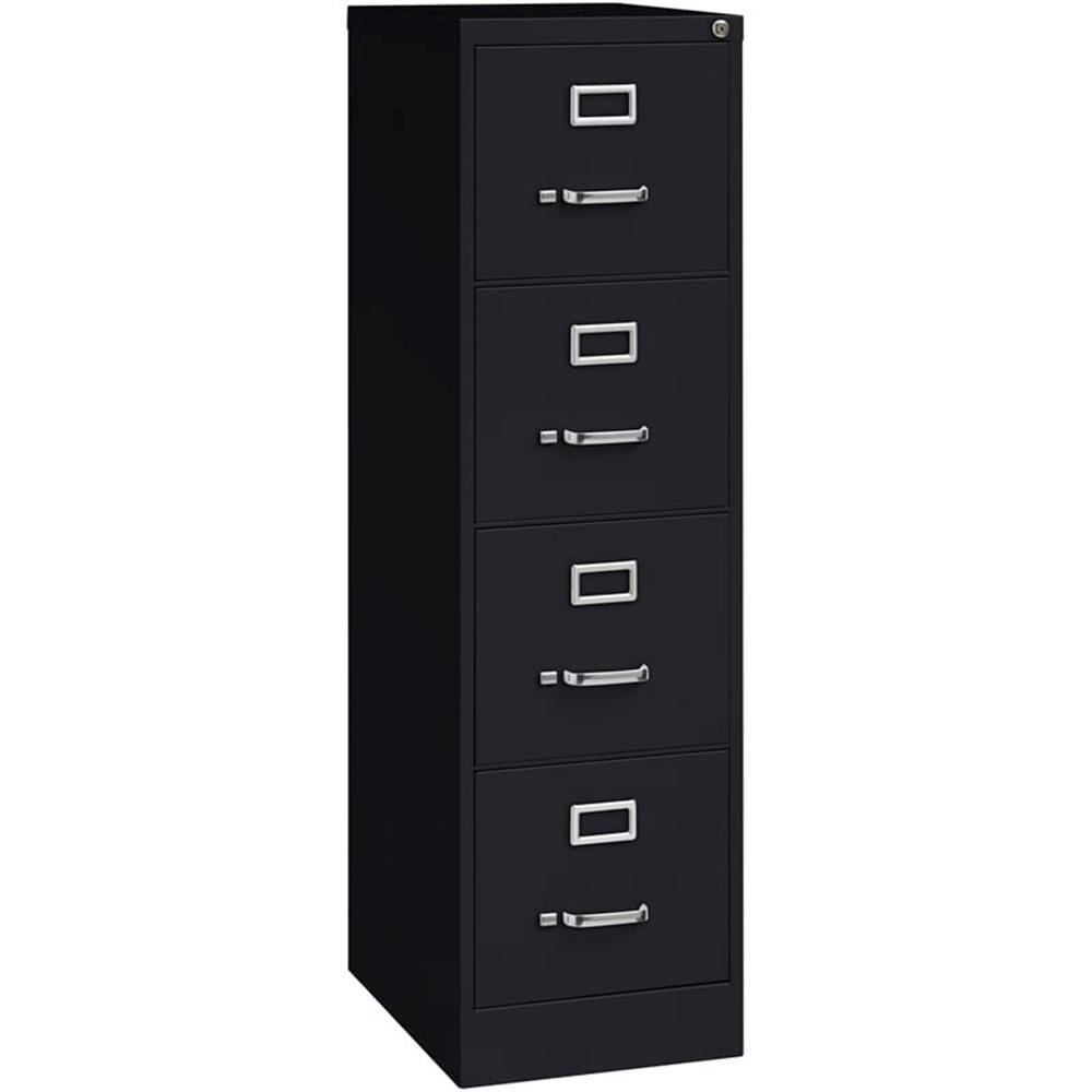 Black Metal 4-Drawer Lockable Vertical File Cabinet