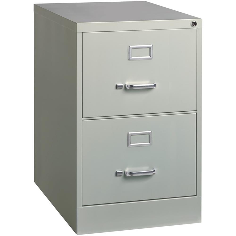 Scranton & Co 26.5" 2-Drawer Modern Metal Vertical File Cabinet in Light Gray