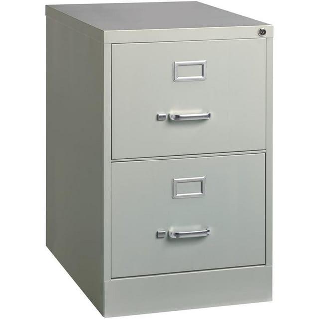 Scranton & Co 26.5" 2-Drawer Modern Metal Vertical File Cabinet in Light Gray