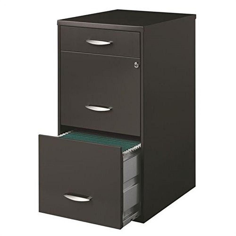 Charcoal 3-Drawer Lockable Metal File Cabinet