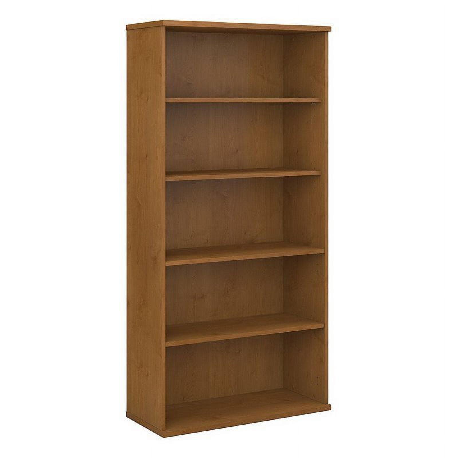 Cherrywood Classic Adjustable 5-Shelf Bookcase in Natural Brown