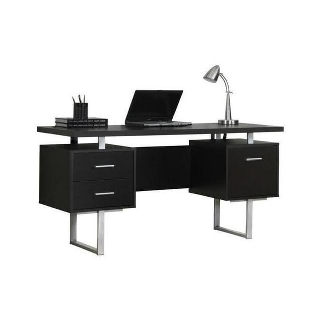 Computer Desk Home Office Laptop Storage Drawers 60"L Work Metal Brown