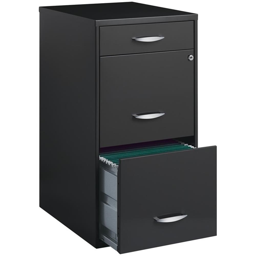 Scranton & Co 3 Drawer File Cabinet in Charcoal