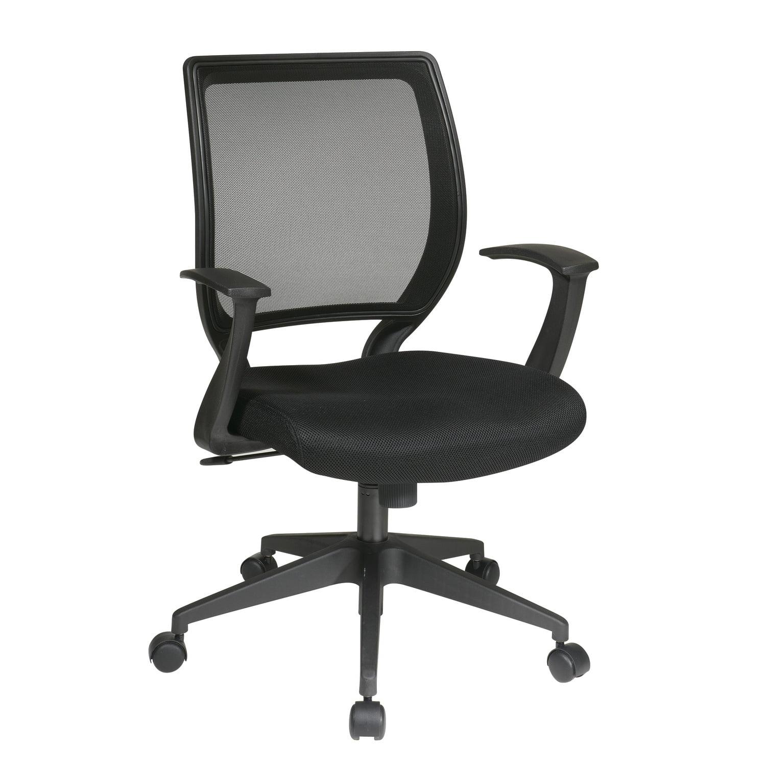 ErgoComfort Black Mesh Swivel Task Chair with Fixed Arms