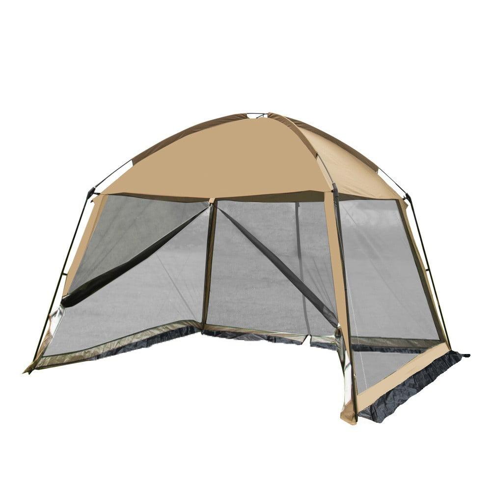 Beige 11 x 11 ft Metal and Fiberglass Screen House Tent