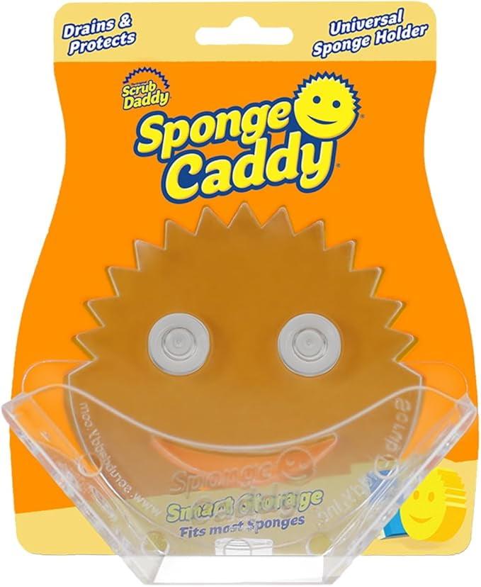 Scrub Daddy Sponge Sponge Caddy - Suction Sponge Holder, Sink Organizer Kitchen Bathroom, Self Draining, Easy Dishwasher Safe, Universal Sponges Scrubbers