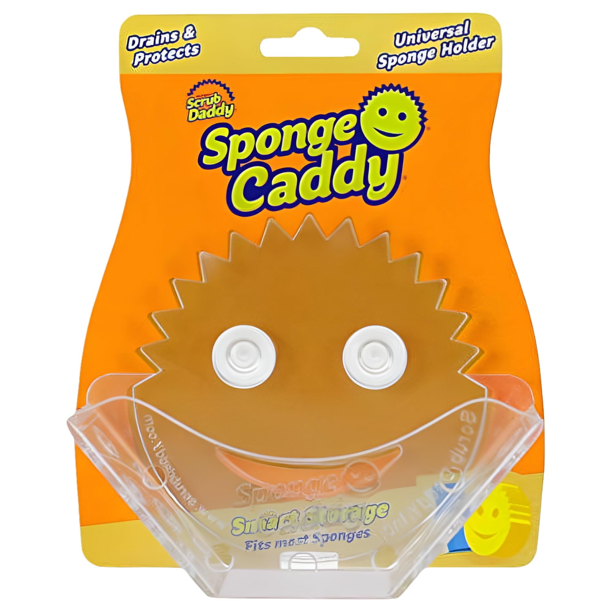 Scrub Daddy Sponge Sponge Caddy - Suction Sponge Holder, Sink Organizer Kitchen Bathroom, Self Draining, Easy Dishwasher Safe, Universal Sponges Scrubbers